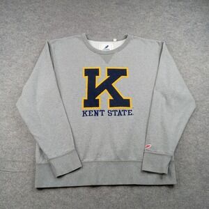 Kent State Golden Flashes Sweatshirt Mens Large Gray NCAA League Crewneck Sport